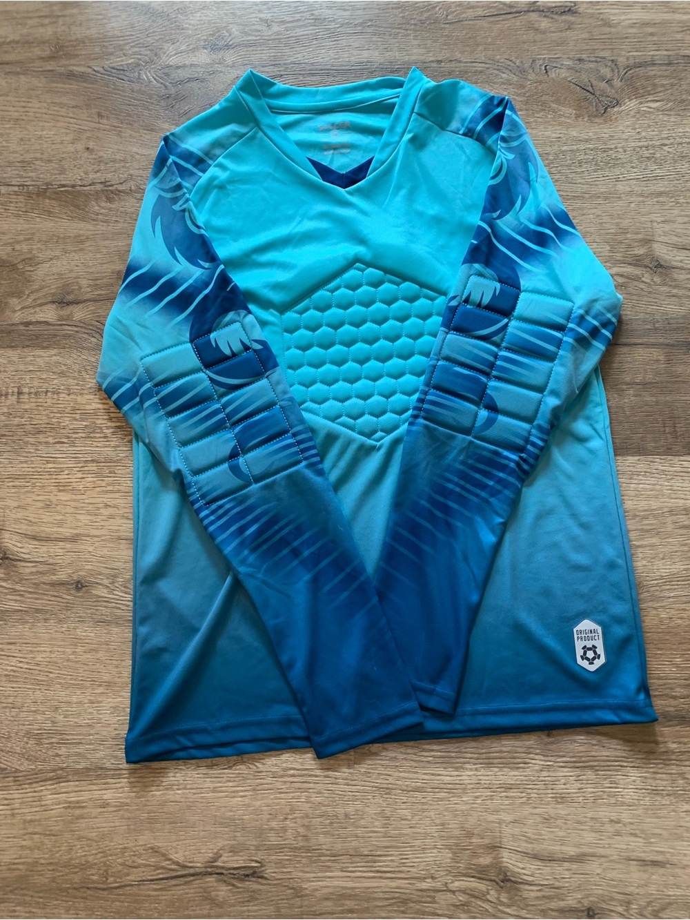 Teal & Blue Padded Soccer Goalkeeper Jersey